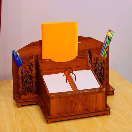 طرح میز اداری اجرایی سازماندهنده 3mm برش لیزر - executive office desk organizer 3mm laser cut - برای دستگاه CNC چوب و لیزر (سی ان سی)