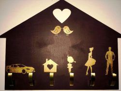 طرح جاکلیدی خانوادگی برای برش لیزری - familly key holder for laser cut ve - برای دستگاه CNC چوب و لیزر (سی ان سی)