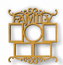 طرح قاب عکس خانوادگی برای برش لیزر cnc - family photo frame for laser cut cnc - برای دستگاه CNC چوب و لیزر (سی ان سی)