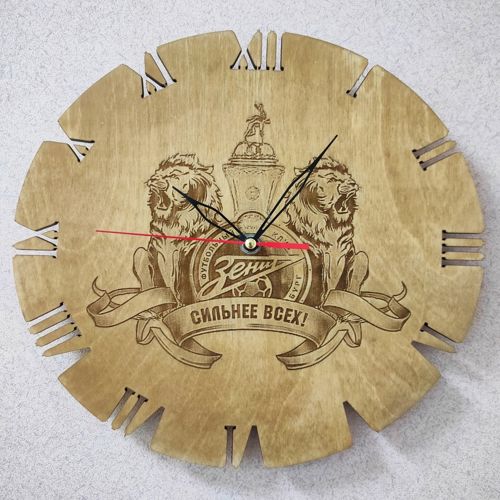 طرح ساعت دیواری باشگاه فوتبال زنیت سن پترزبورگ (FC Zenit Saint Petersburg) لیزری - fc zenit saint petersburg wall clock for laser cut ve - برای دستگاه CNC چوب و لیزر (سی ان سی)