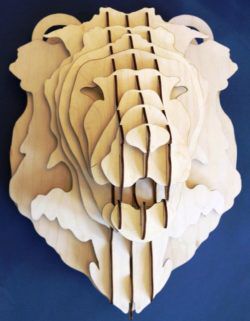 طرح سر شیر ماده لیزری - female lion head laser cut - برای دستگاه CNC چوب و لیزر (سی ان سی)