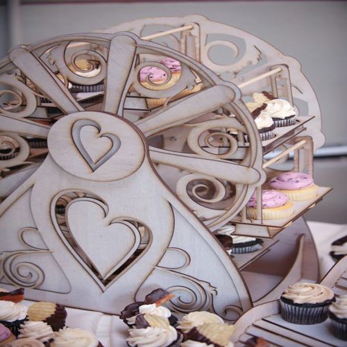 طرح پایه کاپ کیک چرخ فلک برای برش لیزری - ferris wheel cupcake stand for laser cutting ve - برای دستگاه CNC چوب و لیزر (سی ان سی)