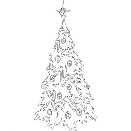 طرح چیزهای جشن درخت کریسمس - festive things christmas tree - برای دستگاه CNC چوب و لیزر (سی ان سی)