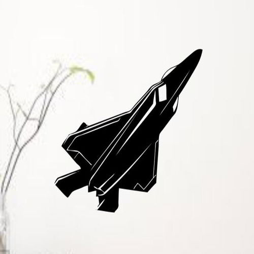 طرح برچسب دیواری سیلوئت هواپیمای جنگنده - fighter aircraft silhouette wall sticker ve - برای دستگاه CNC چوب و لیزر (سی ان سی)