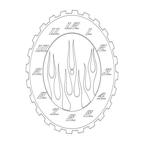 طرح ساعت آتش نشان - fire horloge - برای دستگاه CNC چوب و لیزر (سی ان سی)