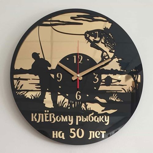 طرح fishing-themed-vinyl-record-clock-gift-for-the-fisherman-laser-cut-design-ve