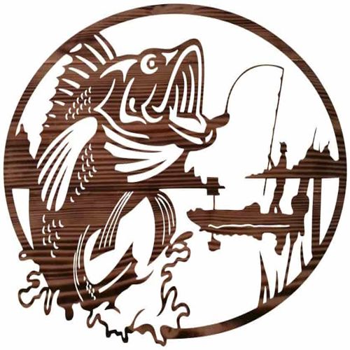 طرح فایل وکتور ماهیگیری پروژه برش لیزری - fishing vector file laser cutting project - برای دستگاه CNC چوب و لیزر (سی ان سی)