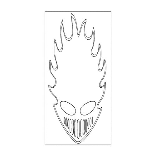 طرح شعله‌های آتش جمجمه - flames skull - برای دستگاه CNC چوب و لیزر (سی ان سی)