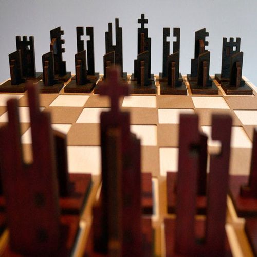 طرح مجموعه شطرنج تخت برای برش لیزری - flat chess set for laser cut - برای دستگاه CNC چوب و لیزر (سی ان سی)