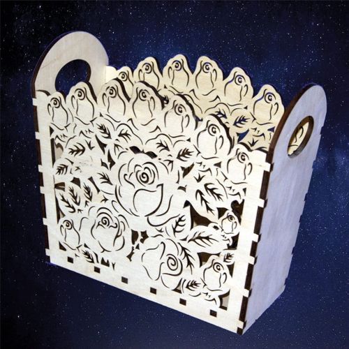 طرح سبد گل برای برش لیزری - floral basket for laser cutting ve - برای دستگاه CNC چوب و لیزر (سی ان سی)