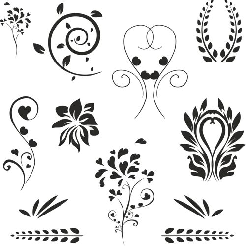 طرح مجموعه تزئینات گل برای برش لیزری - floral decoration set for laser cut ve - برای دستگاه CNC چوب و لیزر (سی ان سی)