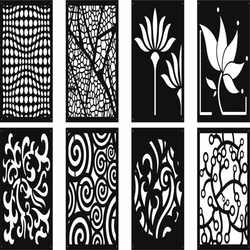 طرح الگوهای گل تزئینی صفحه نمایش مجموعه برای برش لیزر - floral decorative screen patterns set for laser cut ve - برای دستگاه CNC چوب و لیزر (سی ان سی)