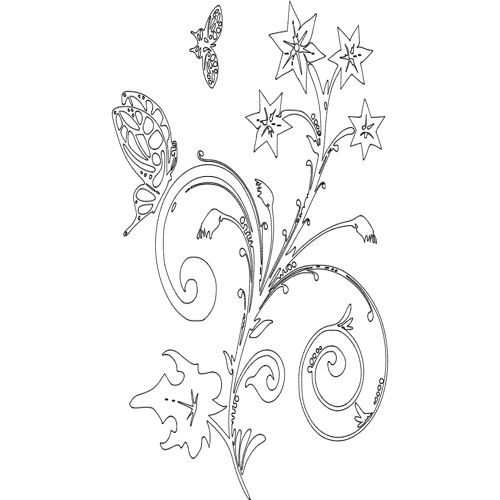 طرح طراحی گل ستاره گیاه - floral design star plant - برای دستگاه CNC چوب و لیزر (سی ان سی)