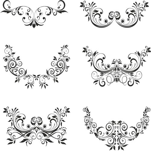 طرح عناصر گلدار برای برش لیزری - floral elements for laser cut ve - برای دستگاه CNC چوب و لیزر (سی ان سی)