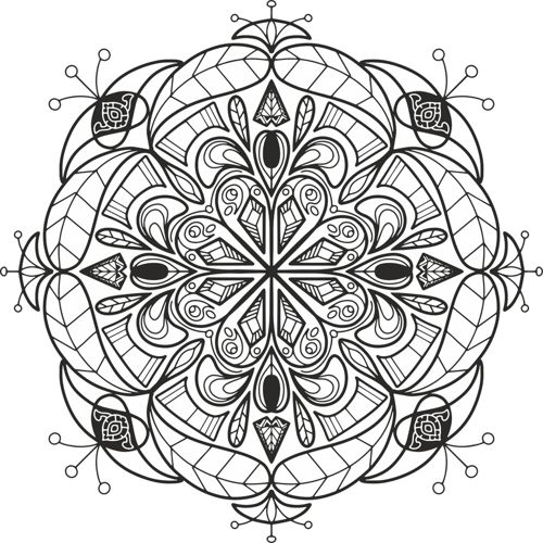 طرح ماندالا گلدار تزئین - floral mandala design ornament ve - برای دستگاه CNC چوب و لیزر (سی ان سی)