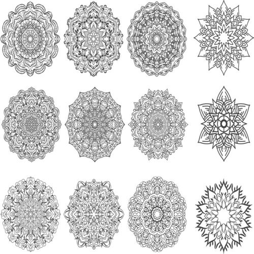 طرح گل ماندالا تزئینی برای برش لیزر - floral mandala ornament for laser cut ve - برای دستگاه CNC چوب و لیزر (سی ان سی)