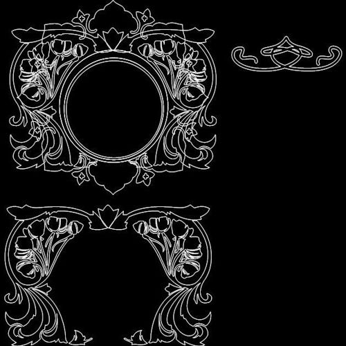 طرح قاب آینه گلدار قاب - floral mirror frame - برای دستگاه CNC چوب و لیزر (سی ان سی)