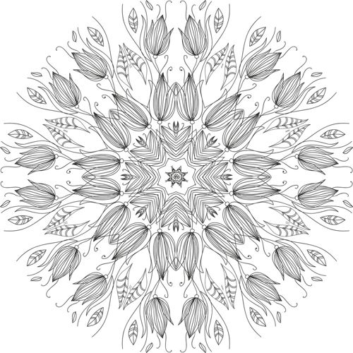 طرح گل گرد برای برش لیزری - floral round for laser cut ve - برای دستگاه CNC چوب و لیزر (سی ان سی)