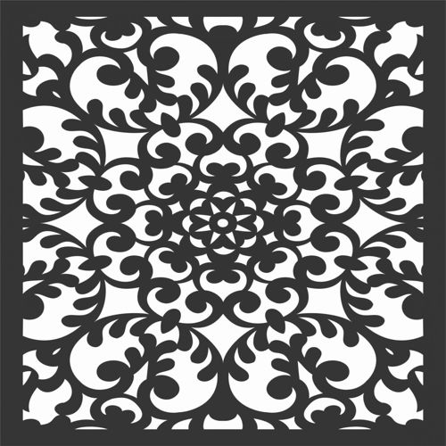 طرح الگوهای گل صفحه طراحی 7 - floral screen patterns design 7 - برای دستگاه CNC چوب و لیزر (سی ان سی)