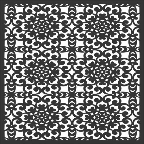 طرح الگوهای گل صفحه طراحی 8 - floral screen patterns design 8 - برای دستگاه CNC چوب و لیزر (سی ان سی)