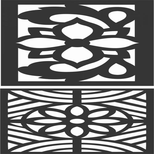 طرح الگوهای گل صفحه طراحی - floral screen patterns design 12 - برای دستگاه CNC چوب و لیزر (سی ان سی)
