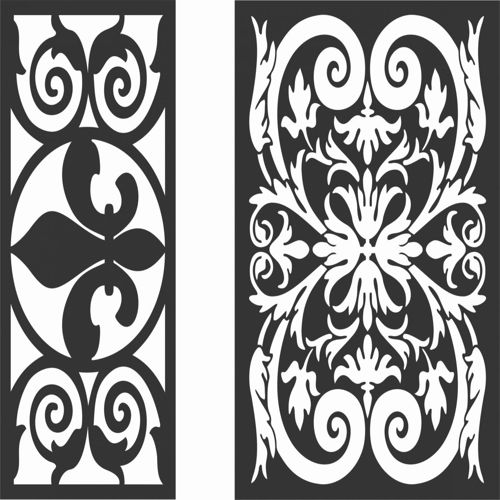 طرح الگوهای صفحه گلدار طراحی - floral screen patterns design 24 - برای دستگاه CNC چوب و لیزر (سی ان سی)