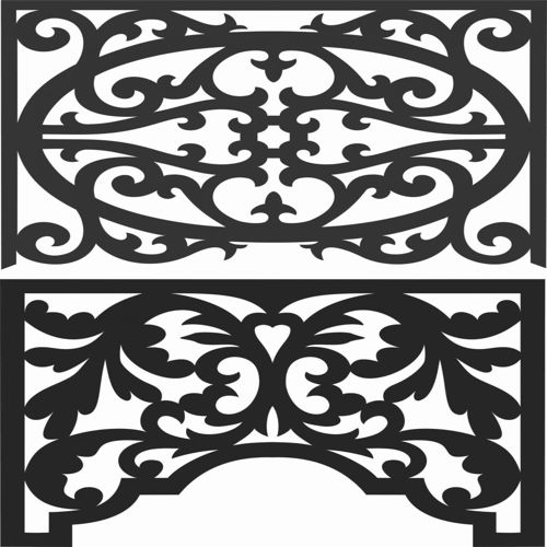 طرح الگوهای گل صفحه طراحی - floral screen patterns design 39 - برای دستگاه CNC چوب و لیزر (سی ان سی)