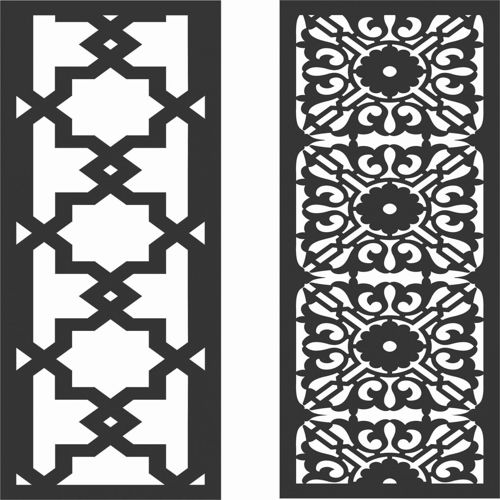 طرح الگوهای صفحه گلدار طراحی - floral screen patterns design 46 - برای دستگاه CNC چوب و لیزر (سی ان سی)