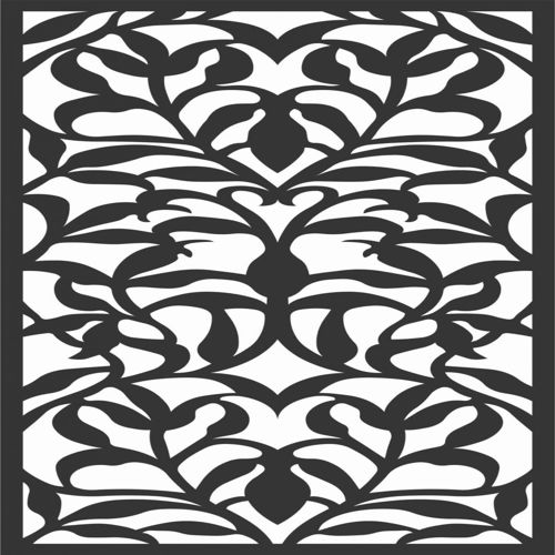 طرح الگوهای صفحه گلدار طراحی - floral screen patterns design 59 - برای دستگاه CNC چوب و لیزر (سی ان سی)