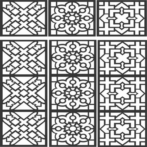 طرح الگوهای صفحه گلدار طراحی 97 - floral screen patterns design 97 - برای دستگاه CNC چوب و لیزر (سی ان سی)
