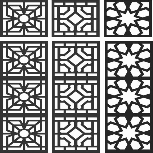 طرح الگوهای گل صفحه طراحی 99 - floral screen patterns design 99 - برای دستگاه CNC چوب و لیزر (سی ان سی)