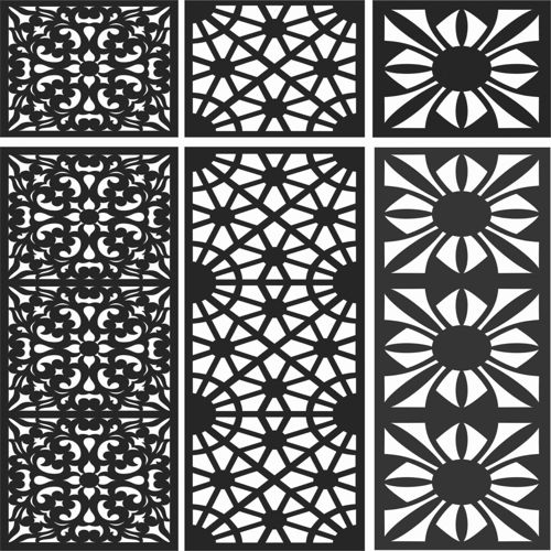طرح الگوهای صفحه گلدار طراحی - floral screen patterns design 106 - برای دستگاه CNC چوب و لیزر (سی ان سی)