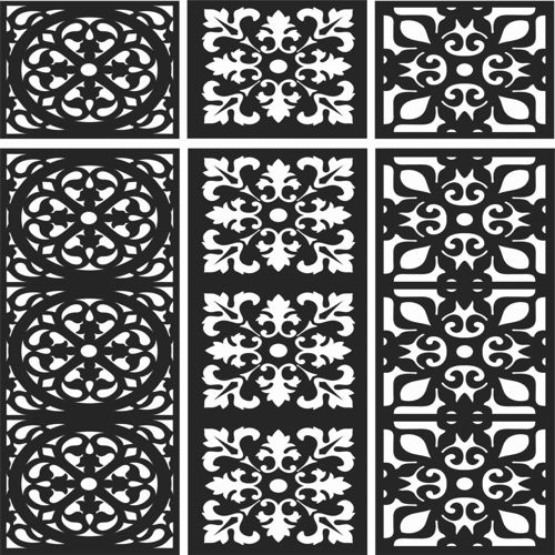 طرح الگوهای گل صفحه طراحی - floral screen patterns design 107 - برای دستگاه CNC چوب و لیزر (سی ان سی)
