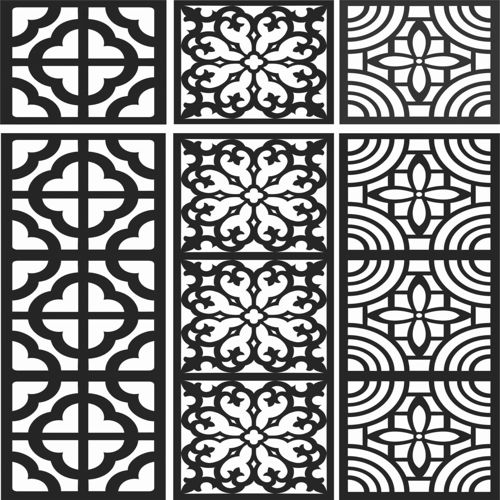 طرح الگوهای صفحه گلدار طراحی - floral screen patterns design 108 - برای دستگاه CNC چوب و لیزر (سی ان سی)