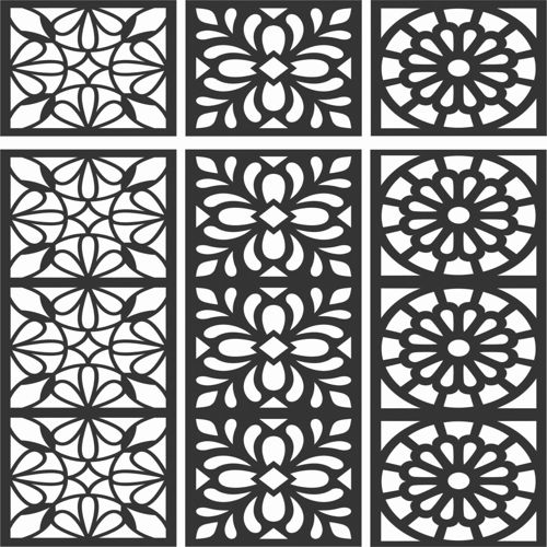 طرح الگوهای گل صفحه طراحی - floral screen patterns design 109 - برای دستگاه CNC چوب و لیزر (سی ان سی)