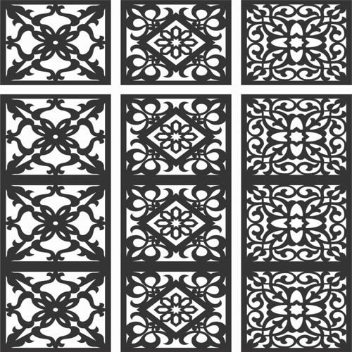 طرح الگوهای گل صفحه طراحی - floral screen patterns design 111 - برای دستگاه CNC چوب و لیزر (سی ان سی)