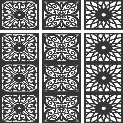 طرح الگوهای صفحه گلدار طراحی - floral screen patterns design 112 - برای دستگاه CNC چوب و لیزر (سی ان سی)