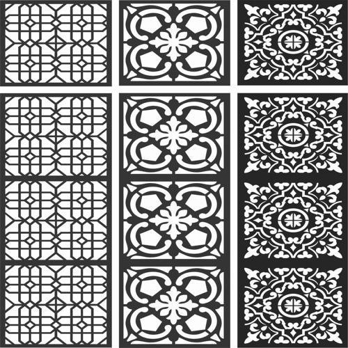 طرح الگوهای گل صفحه طراحی - floral screen patterns design 113 - برای دستگاه CNC چوب و لیزر (سی ان سی)