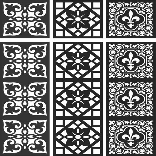 طرح الگوهای صفحه گلدار طراحی - floral screen patterns design 114 - برای دستگاه CNC چوب و لیزر (سی ان سی)