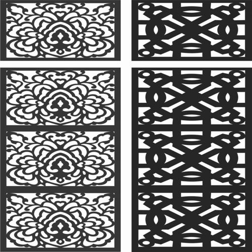 طرح الگوهای صفحه گلدار طراحی - floral screen patterns design 118 - برای دستگاه CNC چوب و لیزر (سی ان سی)