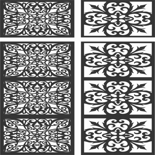 طرح الگوهای صفحه گلدار طراحی - floral screen patterns design 119 - برای دستگاه CNC چوب و لیزر (سی ان سی)