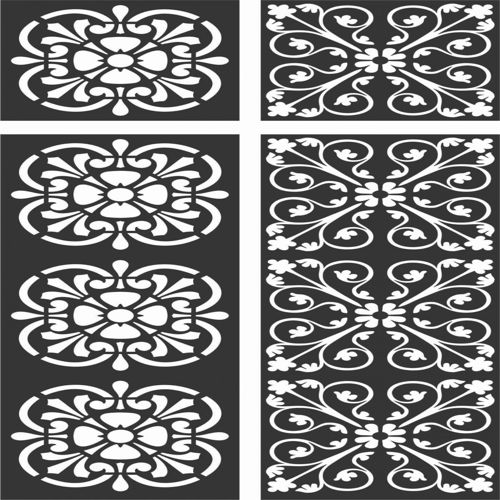 طرح الگوهای صفحه گلدار طراحی - floral screen patterns design 121 - برای دستگاه CNC چوب و لیزر (سی ان سی)