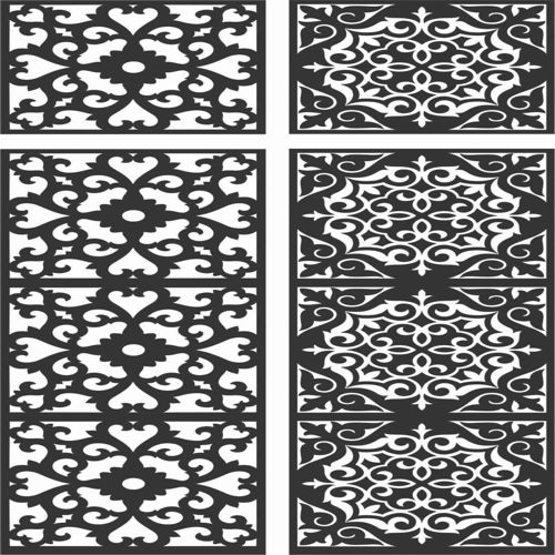 طرح الگوهای صفحه گلدار طراحی - floral screen patterns design 122 - برای دستگاه CNC چوب و لیزر (سی ان سی)