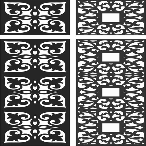 طرح الگوهای صفحه گلدار طراحی - floral screen patterns design 123 - برای دستگاه CNC چوب و لیزر (سی ان سی)