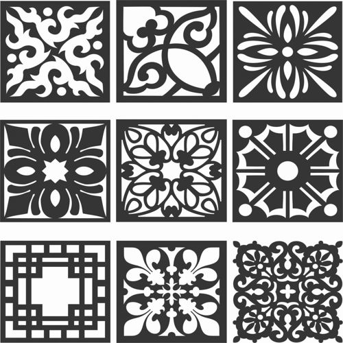 طرح الگوهای صفحه گلدار طراحی - floral screen patterns design 124 - برای دستگاه CNC چوب و لیزر (سی ان سی)