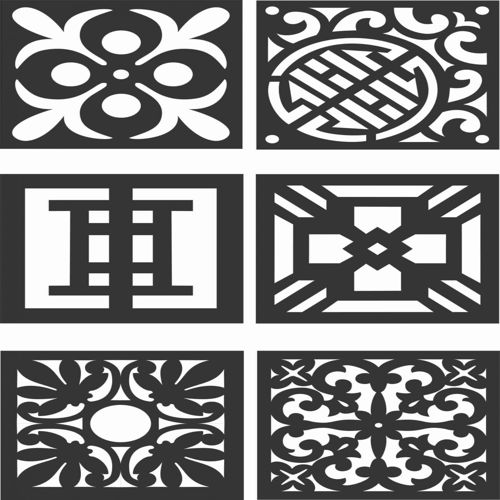 طرح الگوهای صفحه گلدار طراحی - floral screen patterns design 125 - برای دستگاه CNC چوب و لیزر (سی ان سی)