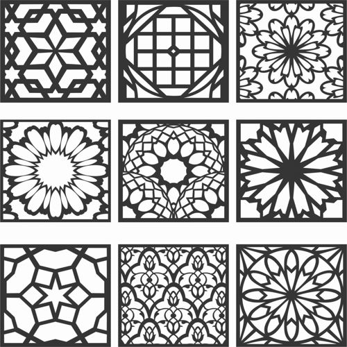 طرح الگوهای صفحه گلدار طراحی - floral screen patterns design 126 - برای دستگاه CNC چوب و لیزر (سی ان سی)