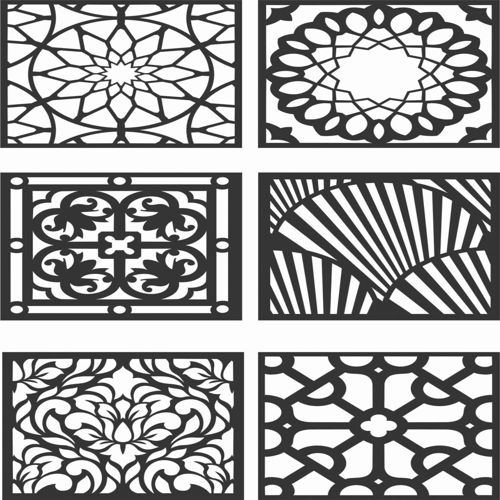 طرح الگوهای صفحه گلدار طراحی - floral screen patterns design 127 - برای دستگاه CNC چوب و لیزر (سی ان سی)