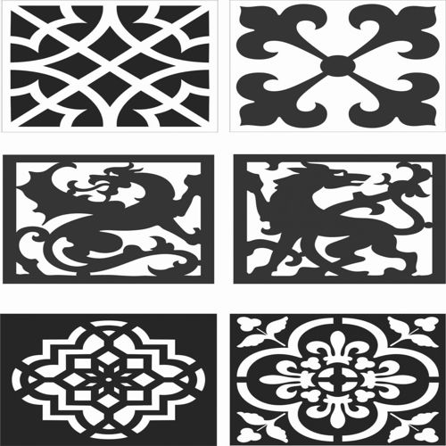 طرح الگوهای صفحه گلدار طراحی - floral screen patterns design 129 - برای دستگاه CNC چوب و لیزر (سی ان سی)
