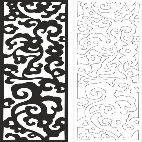 طرح گلدار درز - floral seamless pattern - برای دستگاه CNC چوب و لیزر (سی ان سی)